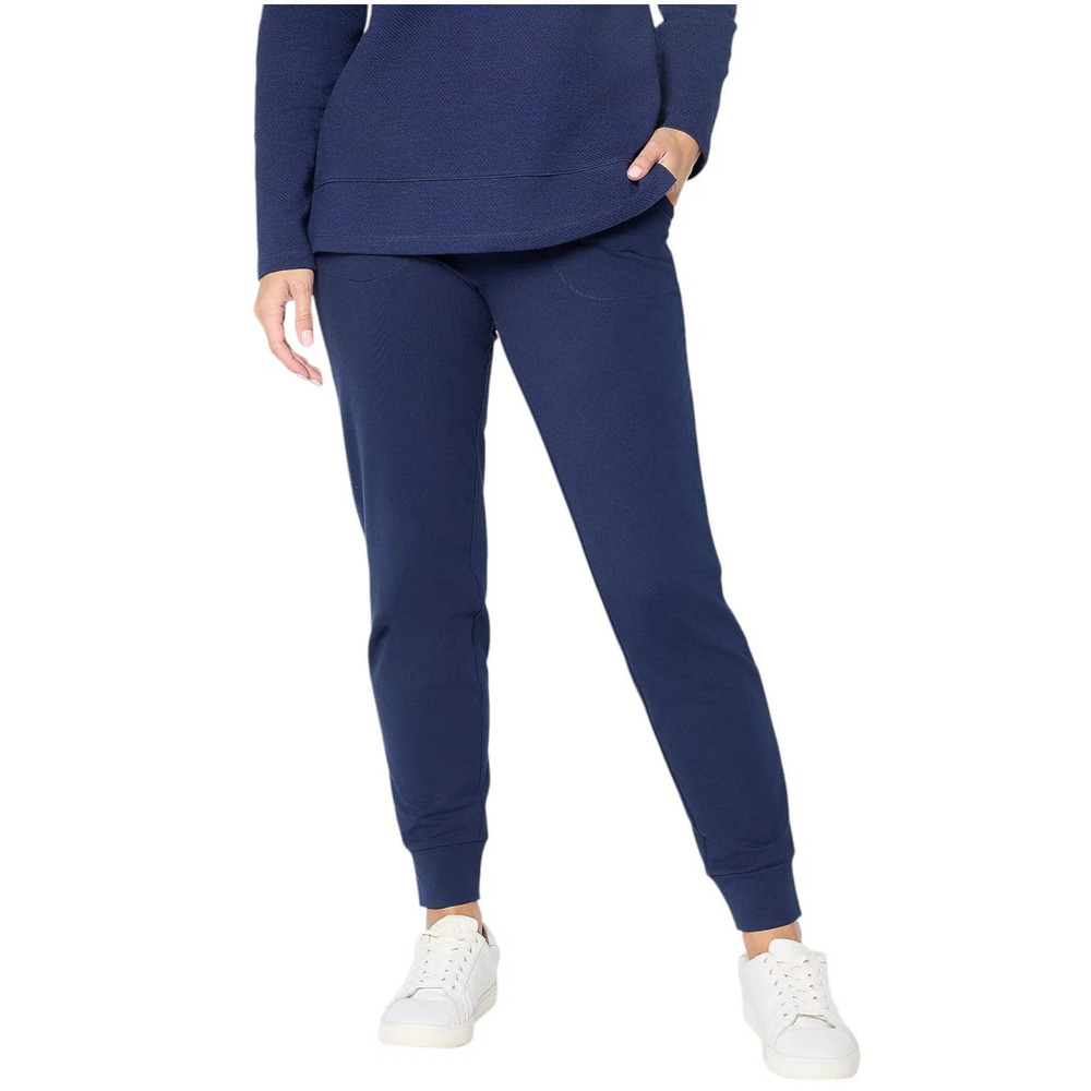 Denim & Co. Women's EasyWear French Terry Ankle Jogger Navy - Regular